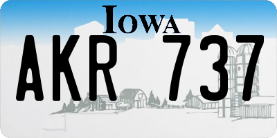 IA license plate AKR737