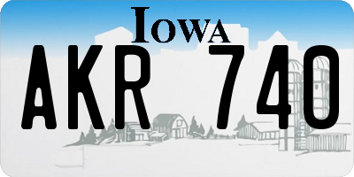 IA license plate AKR740