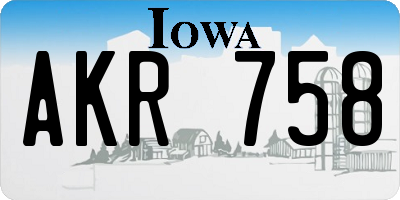 IA license plate AKR758
