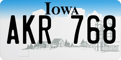 IA license plate AKR768