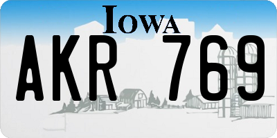 IA license plate AKR769