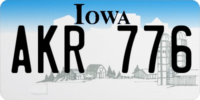 IA license plate AKR776
