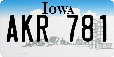 IA license plate AKR781