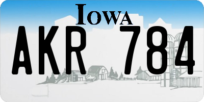 IA license plate AKR784