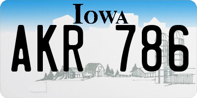 IA license plate AKR786
