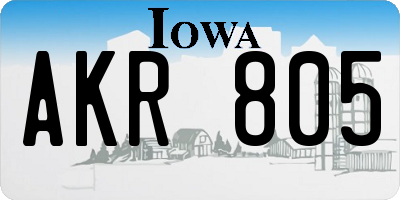 IA license plate AKR805
