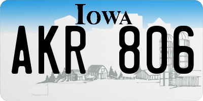 IA license plate AKR806