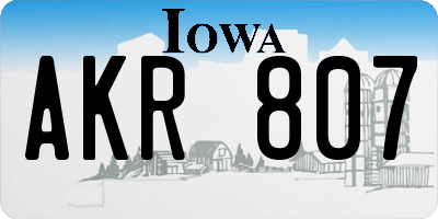 IA license plate AKR807