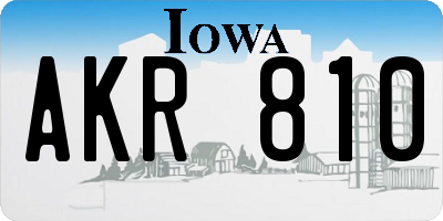 IA license plate AKR810