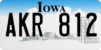 IA license plate AKR812
