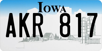 IA license plate AKR817