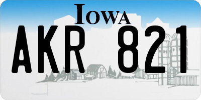 IA license plate AKR821