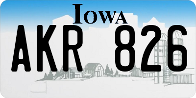 IA license plate AKR826