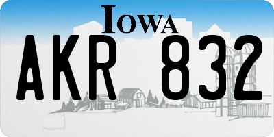 IA license plate AKR832