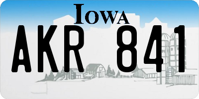 IA license plate AKR841