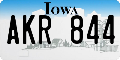 IA license plate AKR844