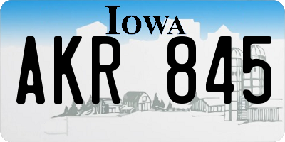 IA license plate AKR845