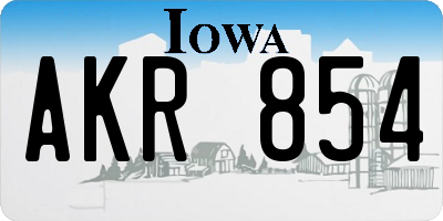 IA license plate AKR854