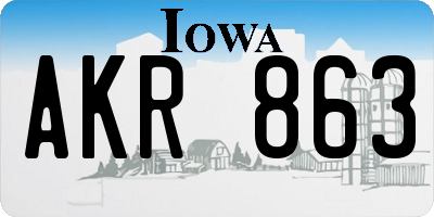 IA license plate AKR863