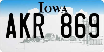 IA license plate AKR869