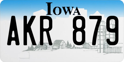 IA license plate AKR879