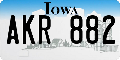 IA license plate AKR882