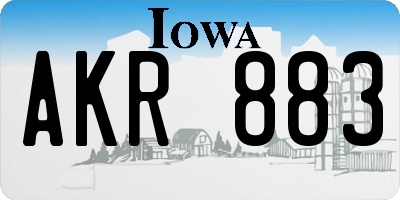 IA license plate AKR883