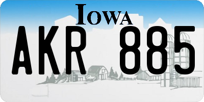 IA license plate AKR885