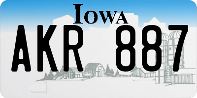 IA license plate AKR887
