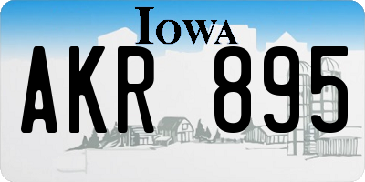 IA license plate AKR895