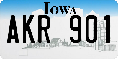 IA license plate AKR901