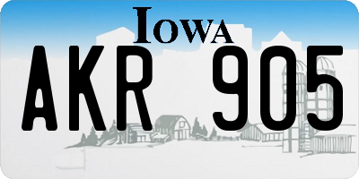 IA license plate AKR905