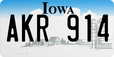 IA license plate AKR914