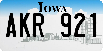 IA license plate AKR921