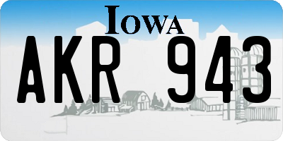 IA license plate AKR943