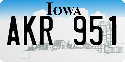 IA license plate AKR951
