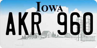 IA license plate AKR960