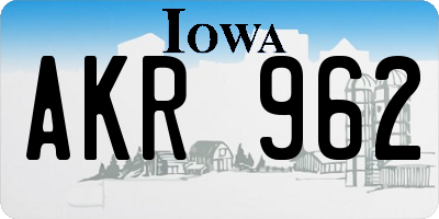 IA license plate AKR962