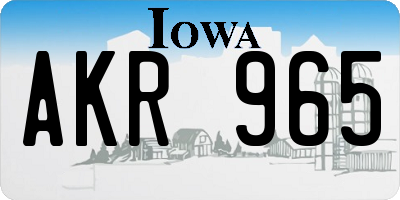 IA license plate AKR965