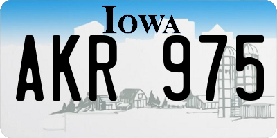 IA license plate AKR975