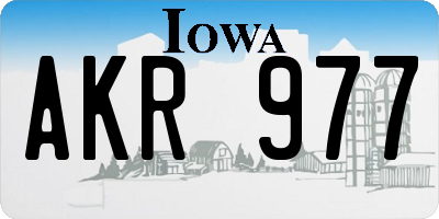 IA license plate AKR977