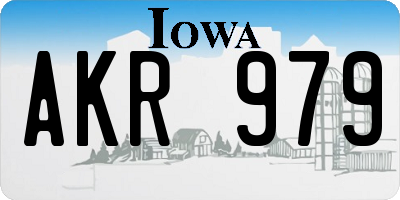 IA license plate AKR979