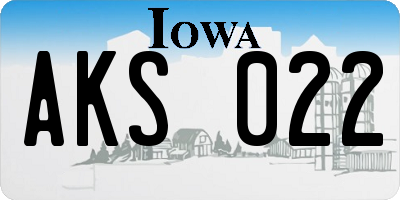 IA license plate AKS022