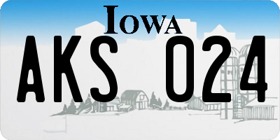 IA license plate AKS024