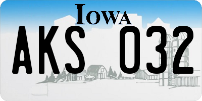 IA license plate AKS032