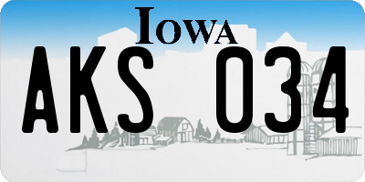 IA license plate AKS034