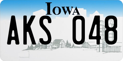 IA license plate AKS048