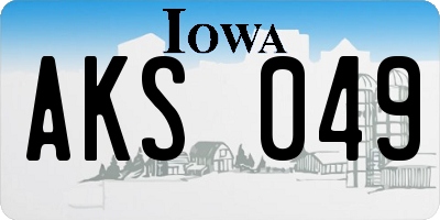 IA license plate AKS049