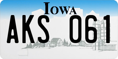 IA license plate AKS061