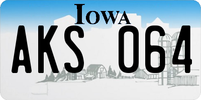 IA license plate AKS064